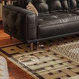French Vintage Leather Sofa in Black & Brown - Luxurious Comfort with Top-Grain Leather