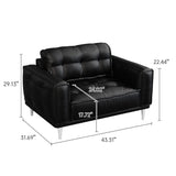French Vintage Leather Sofa in Black & Brown - Luxurious Comfort with Top-Grain Leather