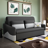 Grey Cotton Linen Pull Out Sofa Bed with Storage Chaise & Soft Seating