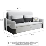 Grey Cotton Linen Pull Out Sofa Bed with Storage Chaise & Soft Seating