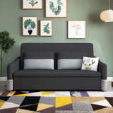 Grey Cotton Linen Pull Out Sofa Bed with Storage Chaise & Soft Seating