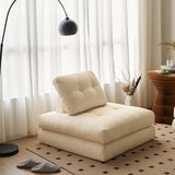 Beige & Brown Convertible Modular Floor Couch in Corduroy Velvet