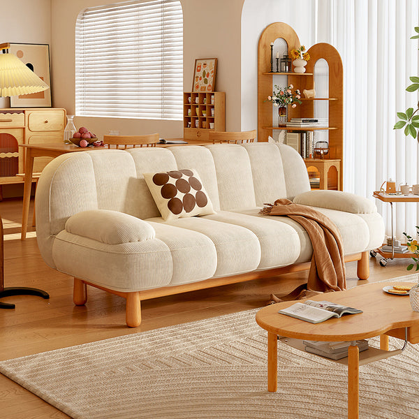 コーデュロイFrame bed sofa 3P 200cm x 100cm jasiway-japandi-loveseat-