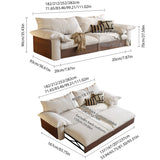 Japandi Pull-Out Sofa Bed in Corduroy, Linen & Woven Cotton-Linen