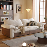 Japandi Pull-Out Sofa Bed in Corduroy, Linen & Woven Cotton-Linen