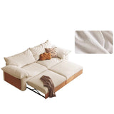 Japandi Pull-Out Sofa Bed in Corduroy, Linen & Woven Cotton-Linen