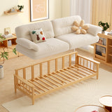 Japandi Solid Ash Wood Sofa in Cotton Linen, Corduroy & Pet-Safe Fabric