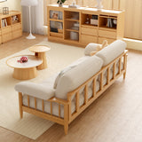 Japandi Solid Ash Wood Sofa in Cotton Linen, Corduroy & Pet-Safe Fabric