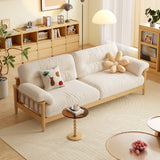 Japandi Solid Ash Wood Sofa in Cotton Linen, Corduroy & Pet-Safe Fabric