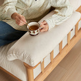 Japandi Solid Ash Wood Sofa in Cotton Linen, Corduroy & Pet-Safe Fabric