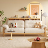 Japandi Solid Ash Wood Sofa in Cotton Linen, Corduroy & Pet-Safe Fabric