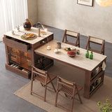 Kitchen Island Extendable Dining Table with Sintered Stone Top