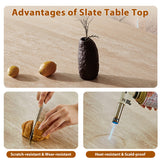 Multifunctional Kitchen Island & Extendable Dining Table with Sintered Stone Top in Walnut