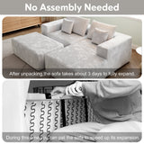 Modern L-Shaped Beige Corduroy Sofa & Ottoman Set - Soft, Durable with Modular Design