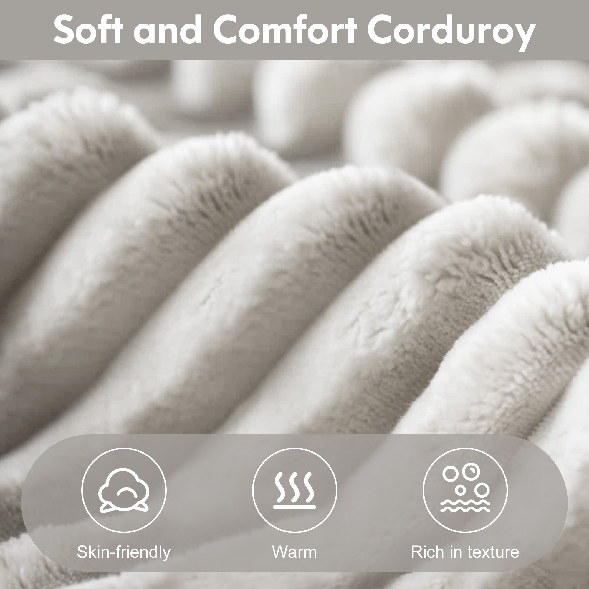 Modern L-Shaped Beige Corduroy Sofa & Ottoman Set - Soft, Durable with Modular Design