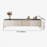 Elegant Gold Modern TV Stand with Sintered Stone Top & Stainless Steel Legs
