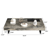 Elegant Sintered Stone Rectangle Coffee Table with Carbon Steel Base