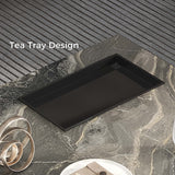 Elegant Sintered Stone Rectangle Coffee Table with Carbon Steel Base