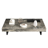 Elegant Sintered Stone Rectangle Coffee Table with Carbon Steel Base