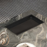 Elegant Sintered Stone Rectangle Coffee Table with Carbon Steel Base