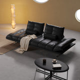 WEHOMZ Double Sided Leather Sofa for Living Room - Vintage Design with Adjustable Backrests & Armrests in Black or Brown