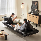 WEHOMZ Double Sided Leather Sofa for Living Room - Vintage Design with Adjustable Backrests & Armrests in Black or Brown