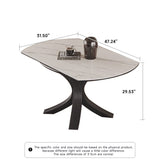 Luxury Convertible Dining Table with Sintered Stone Top & Telescopic Wooden Base