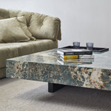 WEHOMZ Luxury Square Coffee Table with Sintered Stone Top & Metal Legs in Multiple Colors