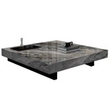 WEHOMZ Luxury Square Coffee Table with Sintered Stone Top & Metal Legs in Multiple Colors