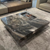 WEHOMZ Luxury Square Coffee Table with Sintered Stone Top & Metal Legs in Multiple Colors
