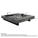 WEHOMZ Luxury Square Coffee Table with Sintered Stone Top & Metal Legs in Multiple Colors