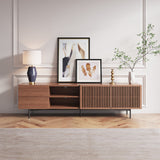 WEHOMZ Brown Media Console TV Stand with Drawers & Doors for 78-inch TVs