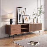 WEHOMZ Brown Media Console TV Stand with Drawers & Doors for 78-inch TVs