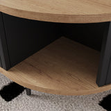 Mid-Century Modern Oval Coffee Table with Drawer