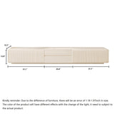 Minimalist Beige TV Stand & Entertainment Center with 3 Storage Drawers, Durable MDF