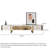 Modern Beige TV Stand with Glass Doors, 2 Drawers & Storage - MDF & Stainless Steel