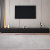 Modern Black Wood TV Stand for 88-inch Screens with 4 Storage Drawers