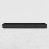 Modern Black Wood TV Stand for 88-inch Screens with 4 Storage Drawers