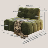 WEHOMZ Modern Chenille Pull-Out Sofa Bed – Forest Green, Creamy White & Ivory Teddy Plush