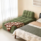 WEHOMZ Modern Chenille Pull-Out Sofa Bed – Forest Green, Creamy White & Ivory Teddy Plush