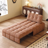 WEHOMZ Modern Chenille Pull-Out Sofa Bed – Forest Green, Creamy White & Ivory Teddy Plush