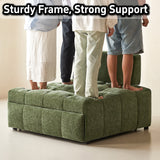 WEHOMZ Modern Chenille Pull-Out Sofa Bed – Forest Green, Creamy White & Ivory Teddy Plush