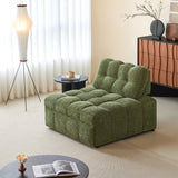 WEHOMZ Modern Chenille Pull-Out Sofa Bed – Forest Green, Creamy White & Ivory Teddy Plush