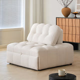 WEHOMZ Modern Chenille Pull-Out Sofa Bed – Forest Green, Creamy White & Ivory Teddy Plush