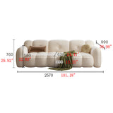 Modern Cloud Style 3-Seater Sofa in White Cat Scratch Resistant Fabric