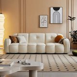 Modern Cloud Style 3-Seater Sofa in White Cat Scratch Resistant Fabric