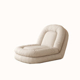 Beige Modern Convertible Sleeper Sofa Bed in Plush Teddy Velvet