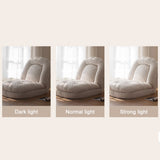 Beige Modern Convertible Sleeper Sofa Bed in Plush Teddy Velvet