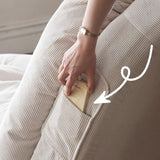 Beige Modern Convertible Sleeper Sofa Bed in Plush Teddy Velvet