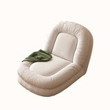 Beige Modern Convertible Sleeper Sofa Bed in Plush Teddy Velvet